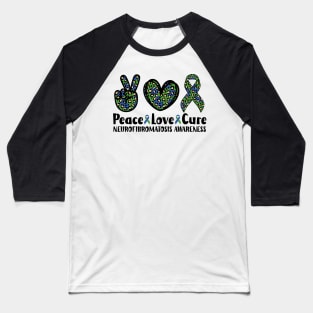 Peace Love Cure Neurofibromatosis Awareness Baseball T-Shirt